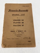 Francis Barnett Spares List for Cruiser 84, Plover 86, Falcon 87 Models 1960