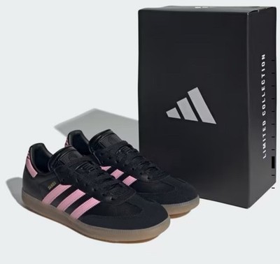 New Adidas Samba x Inter Miami x Messi Sneakers Black/Light Pink IH8157 Size 8.5