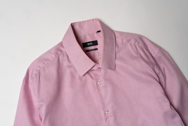 Men Hugo Boss Shirt Pink Cotton 40 /L / 48 #31NV