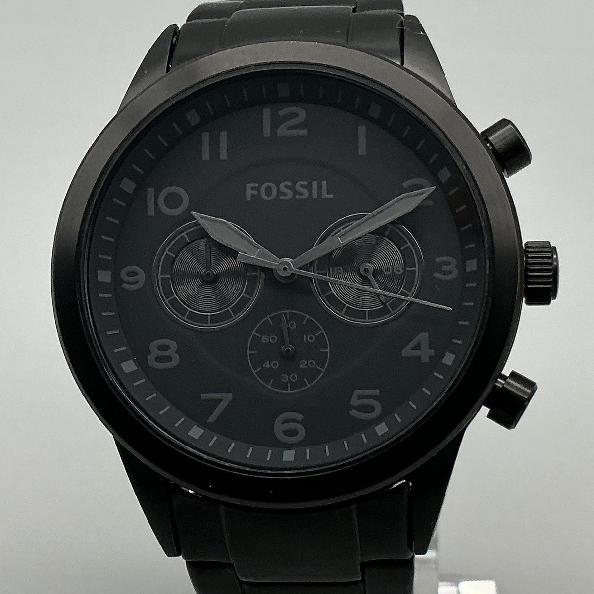 Fossil Mens Watch 43mm Black Dial Chronograph BQ2120 In Box New