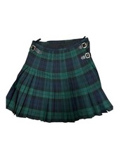 Scottish Highland Deep Pleated Kilt with Buckle Detail - Navy, Black  Green