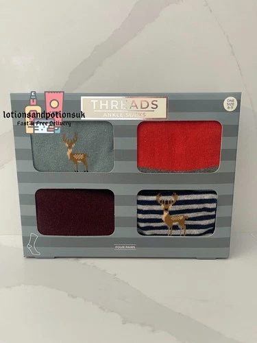 Threads 4 Pairs of Ankle Socks Mens Christmas Gift Set 2025