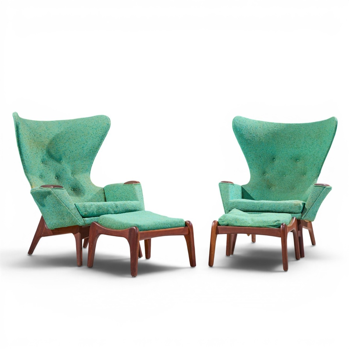 レア　ネオモーテル　『WAVE01 』 ADRIAN WAVE 12inch Adrian Pearsall for Craft Assoc. 2231 Walnut Lounge Chairs - Pair