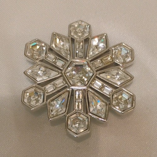 Silver Swarovski Snowflake Brooch
