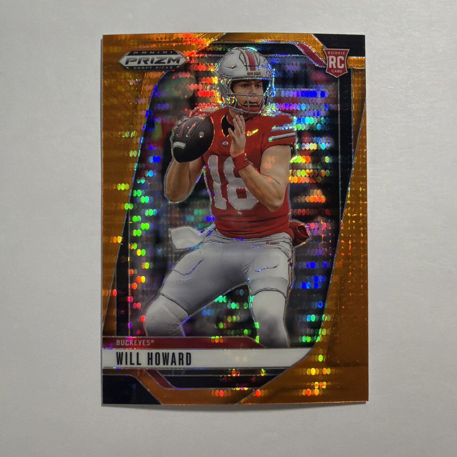 2025 Panini Prizm Draft Picks - Will Howard #83 Orange Pulsar Prizm /75 (RC)