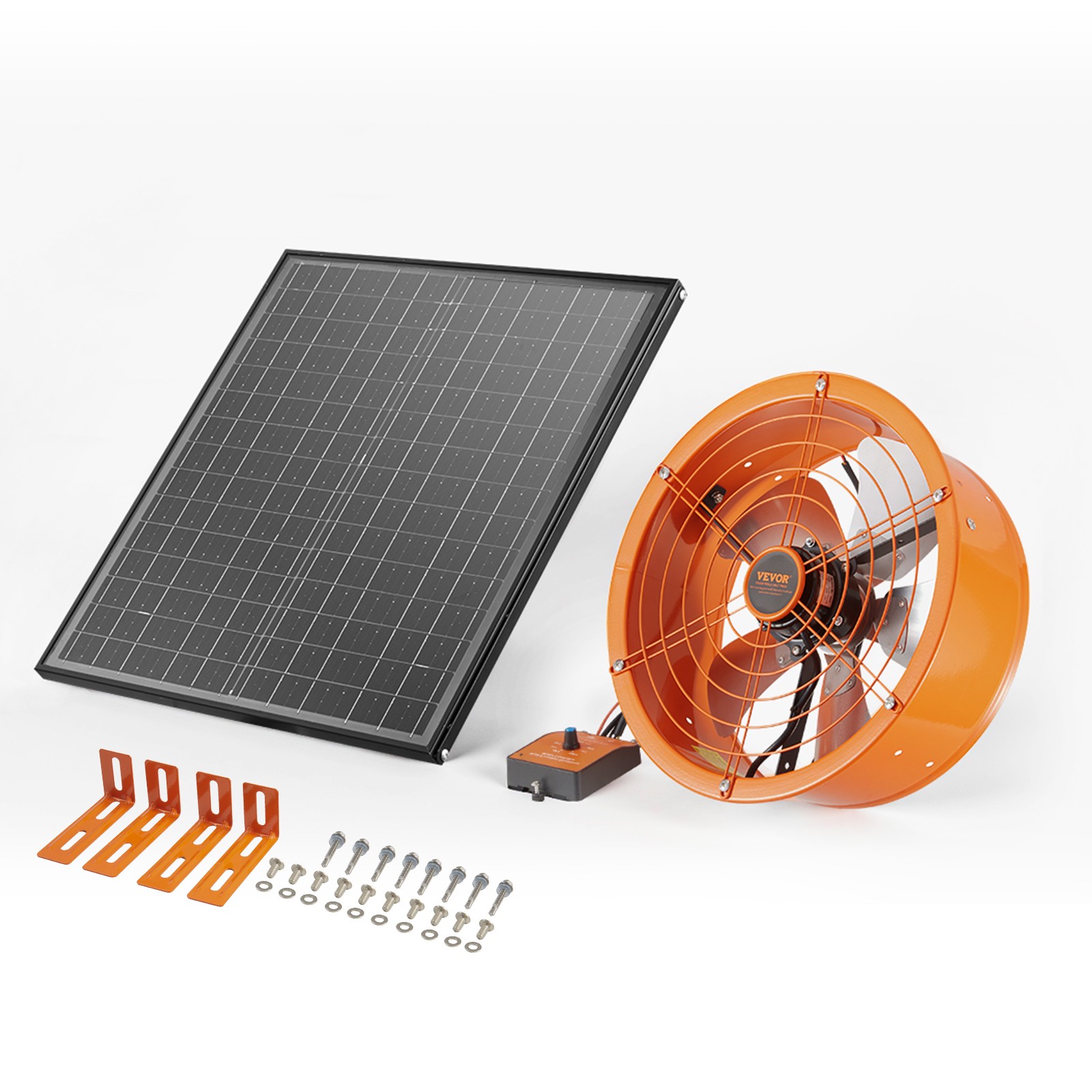 14" Gable Mount Fan Solar Power 1300 CFM with Adjustable The