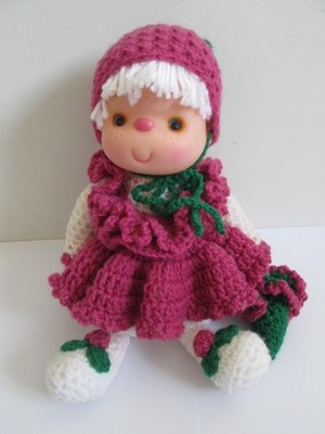 Raspberry Fluff Handarbeit gehäkelt 12'' Puppe-Knödel Designs/Lutscher Lane