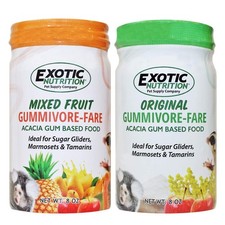 Gummivore-Fare Combo Original + Fruit 8 oz Jar Sugar Gliders Marmosets Tamarins