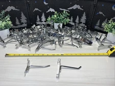 79 QTY! MIX LOT- Slot Hook Stand Panel Grid Wall Retail Hooks Display 3-1/2” 3”