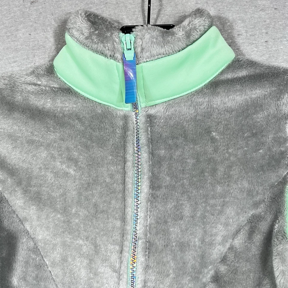 Chaqueta Champion Niñas Talla Pequeña Juvenil Gris Aqua Polar Ligera Cremallera Completa Foto 2 de 4