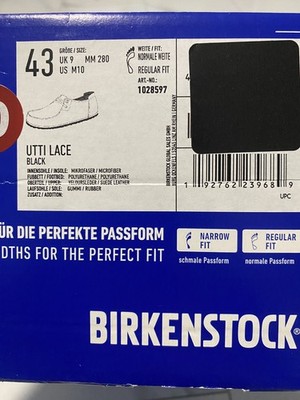 Birkenstock Utti Lace Black Suede Men's Size 43 US 10 Regular fit