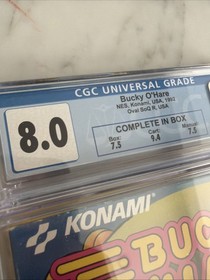 Bucky O'Hare Nintendo, NES 1992 CGC 8.0 CIB Cart GRADED 9.4