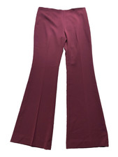 Image of Theory Womens 12 Grenache Admiral Crepe Flare Pants (Fits 34x34) Maroon