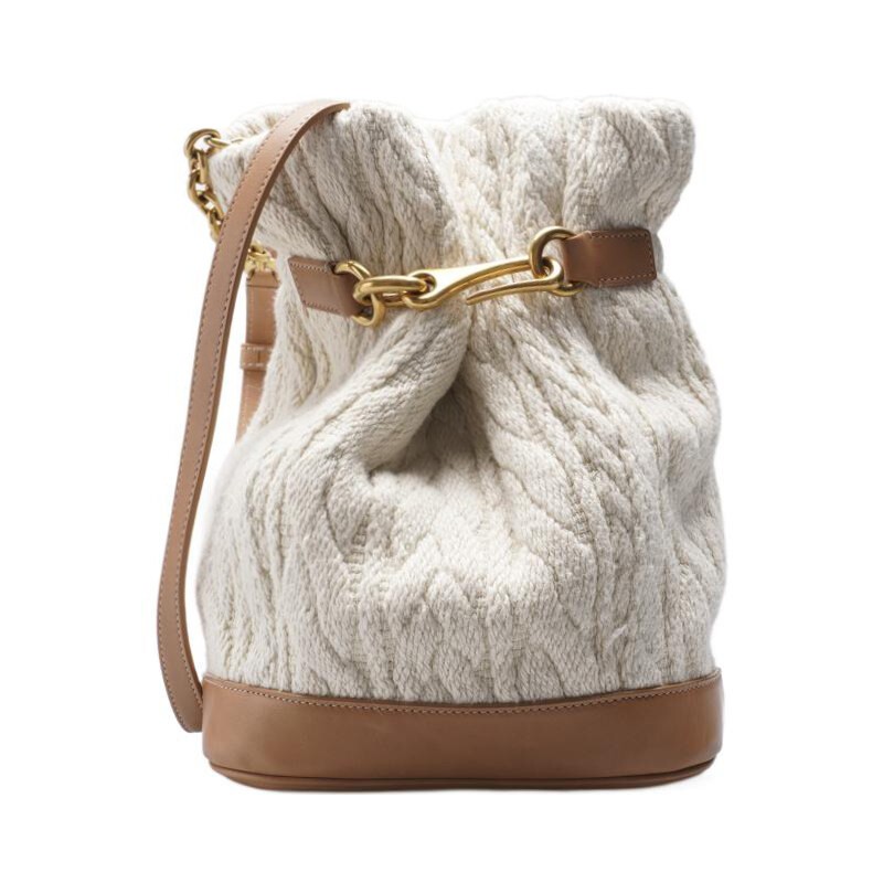 Borsa a tracolla Saint Laurent avorio Le Mailon gancio secchiello 686310 117083492