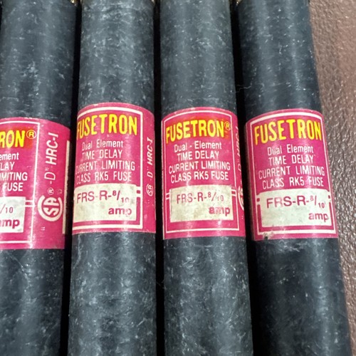 7x Fuses BUSSMAN FUSETRON FRS-R-8/10 600V Dual Element Time Delay RK5 ...