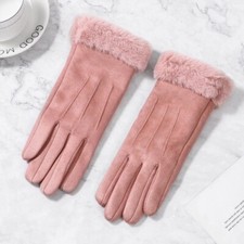 Women Gloves Winter Touch Screen 2021 Female Suede Furry Warm Full Hand Mittens