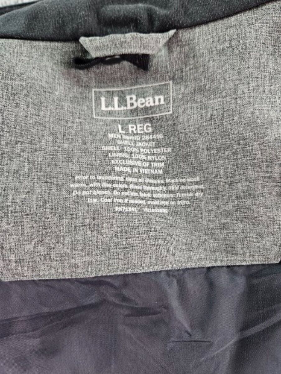 LL Bean Jacket Mens Medium Gray Waterproof Shell Full Zip LL Bean Jacket Mens Medium Gray Waterproof Shell Full Zip