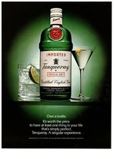 1990 Tanqueray Gin Own a Bottle Green Vintage Print Advertisement
