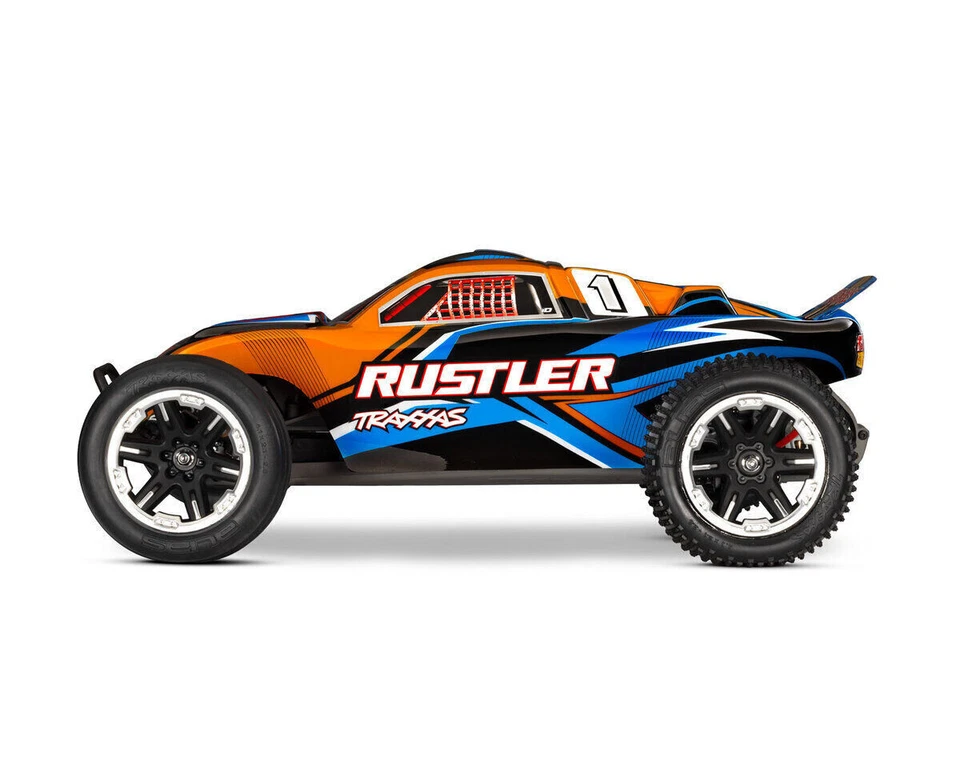 Traxxas TRX 37254 -8 ORNG Rustler RTR HD orange + Akku + USB-C Ladegerät 1:10 - Bild 3 von 4