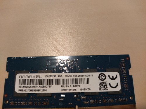 Ramaxel Lenovo OEM laptop FRU 01AG829 - 4GB DDR4 2666 SODIMM - Zdjęcie 3 z 3