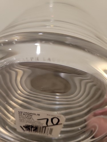 Ralph Lauren Crystal Glass Metropolis Ice Bucket Without Box - 5" Tall / 5.5" W - Picture 4 of 4