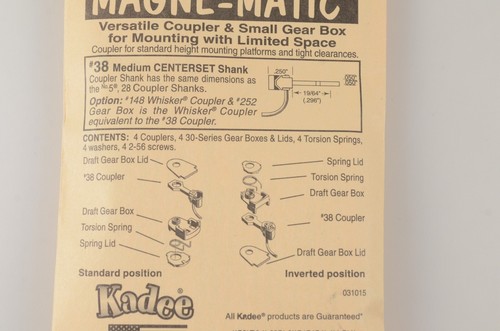 Kadee HO #38 Magne-Matic Medium Centerset Shank Couplers - Picture 2 of 2