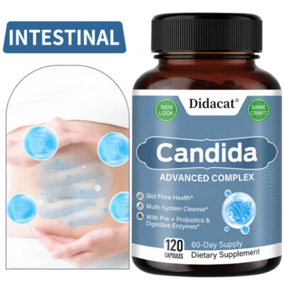 DIDACAT Candida Advanced Complex With Digestive Enzymes - Supports Healthy Gut Flora
