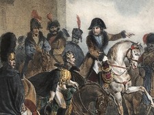 Lithografie Napoleon Bataille d´ Eylau Motte Wattier 1818 Lithographie Schlacht