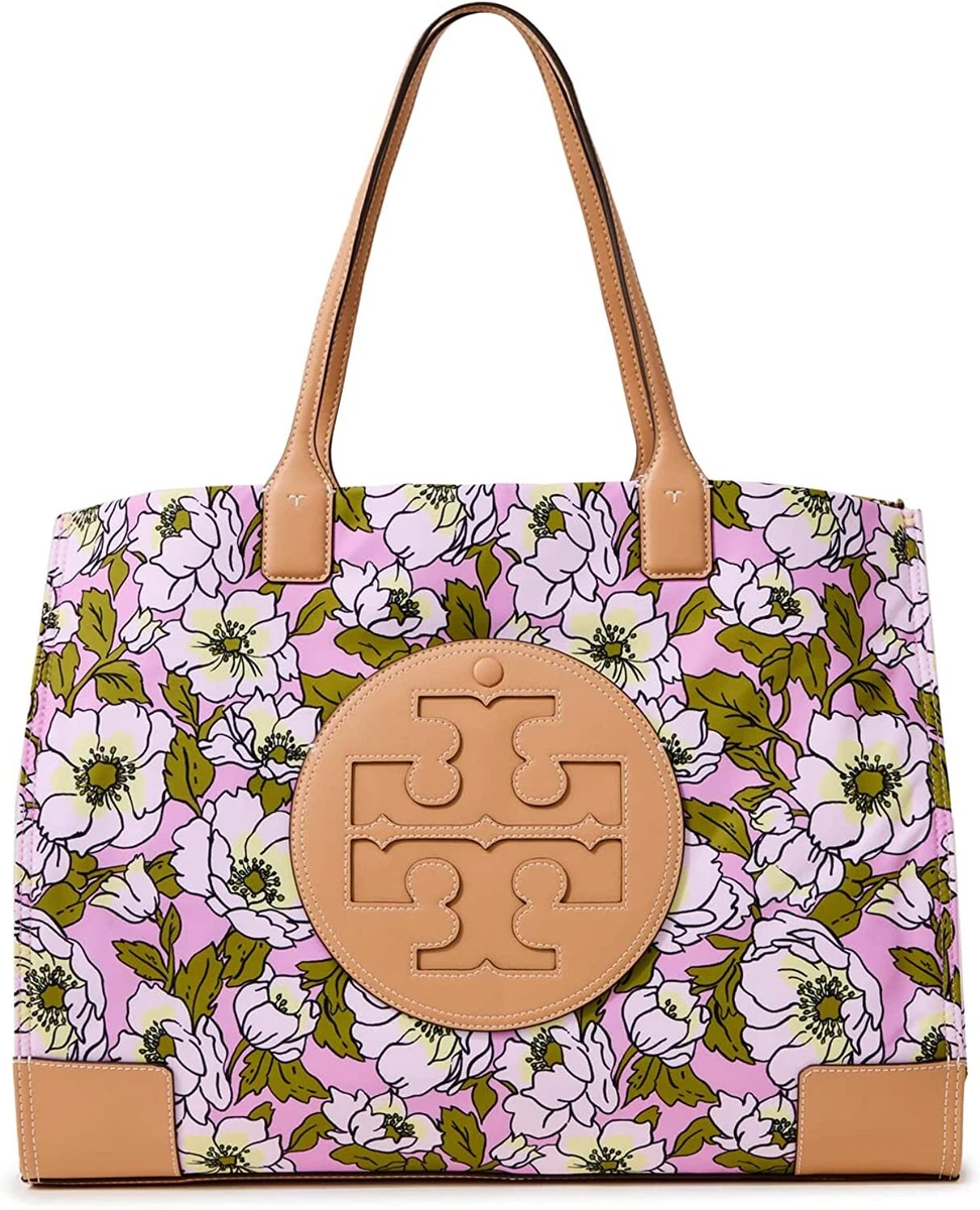 Tory Burch Pattern Print, Pink Canvas Tote Bag