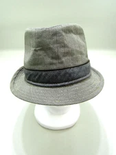 Trevero Tan Fedora Mens Size L/XL Black Stripe Hipster Polyester Cap NWT