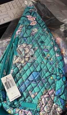 Vera Bradley Peacock Garden Sling Backpack Crossbody Quilted Blue Floral Bag Vera Bradley | Bags | Nwot Vera Bradley Essential Compact  main image 2