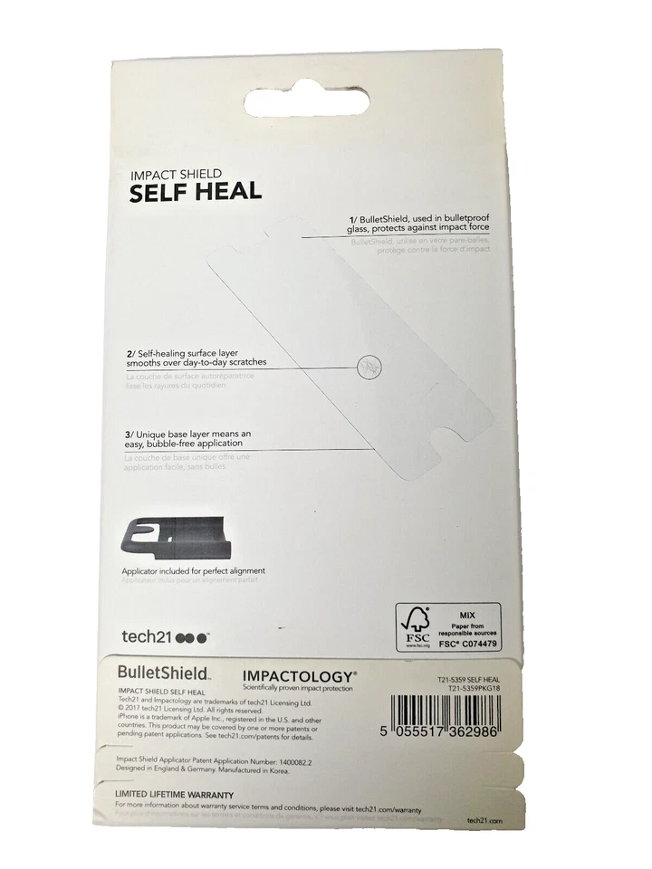 Tech21 Premium Screen Protector Self Heal Impact Shield iPhone 8+ 7+ 6S+ 6+ Plus - Image 3 of 3