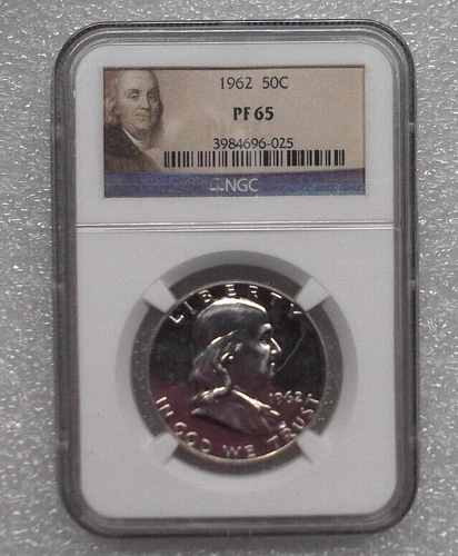 1962 Proof Silver Franklin Half Dollar NGC PF65