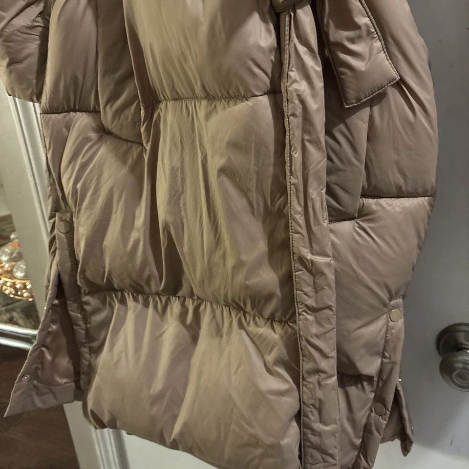 Abercrombie и Fitch A & F Aircloud длинный пуховик пальто коричневый ремень женщин XS - Изображение 3 из 4