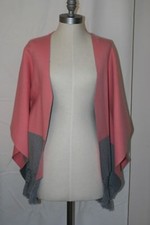 Roffe Sweater Anthropologie Poncho Cardigan Open Pink Gray Comfortable Os Nwt 