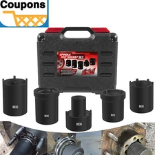 5 Pcs Spindle Nut Sockets Axle Nut Socket Set for Ford Chevy Dodge, 1/2” Drive 