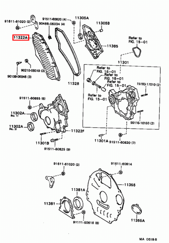 Genuine Toyota Coaster HDB51 HDB50 1HD T 4.2 Diesel Timing Belt Cover - Picture 8 of 17