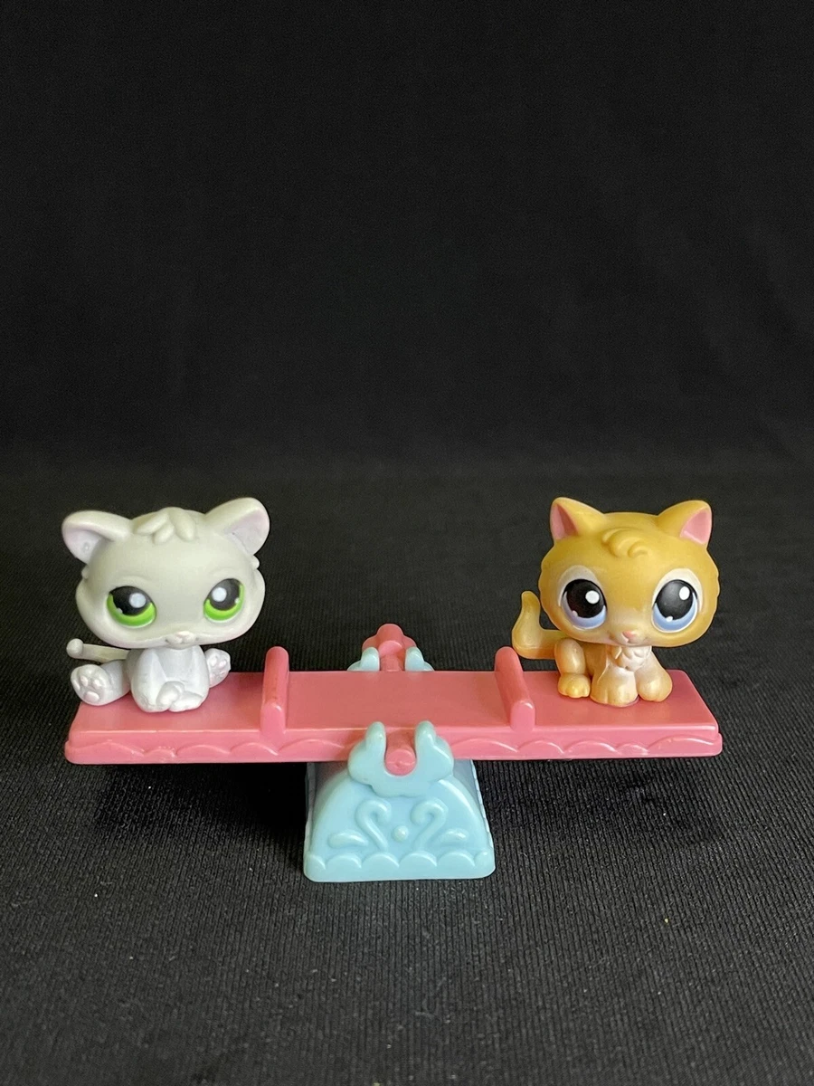 Littlest Pet Shop Authentic LPS Kitten 47 88 Grey Cat Orange Kitty Cat