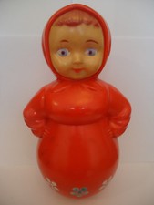 Vintage Rare Russian USSR Celluloid Mother Musical Doll Toy Nevalyashka 1950/60s