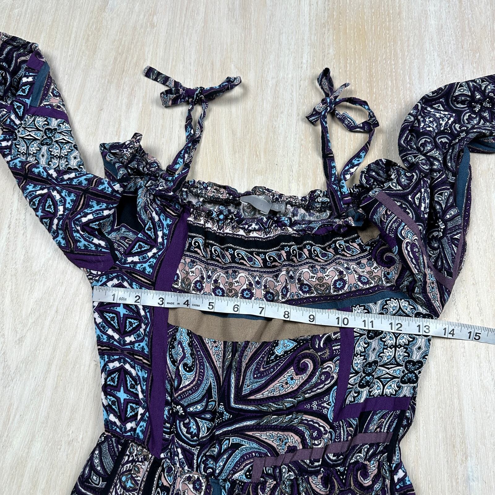 ASOS Patchwork Boho Romantic Cold Shoulder Cottag… - image 10