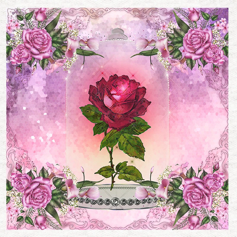 MOONLAKE FABRICS LTD Die Schöne und das Biest - Rose Mosaik Stoff Basteln Platten in 100% Baumwolle oder Polyester