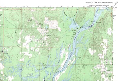 Coffeeville Lock and Dam Quadrangle Alabama 1971 USGS Map 7.5 Minute Topographic