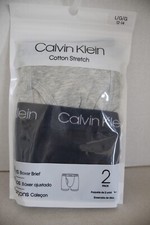 CALVIN KLEIN Boy's 2 Pack Cotton Stretch Boxer Briefs size L 12-14 New