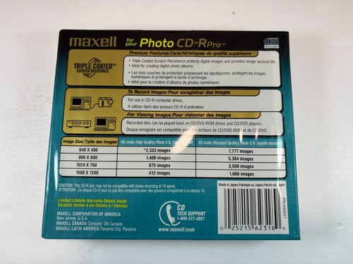 Blank CDs 5 pack - MAXELL CD-R Pro for Photo - 48x - 700mb - Brand New - Sealed - Picture 3 of 6