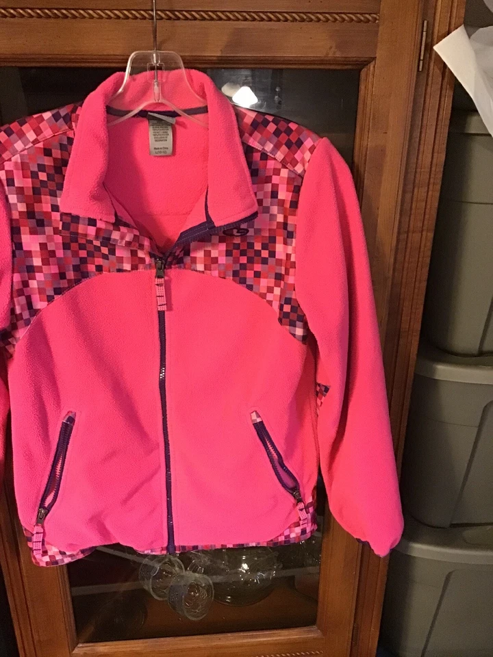 Champion Girls Fleece Jacket Youth Size Lg. 10-12 - Pink Zip-Up - Image 3 of 4