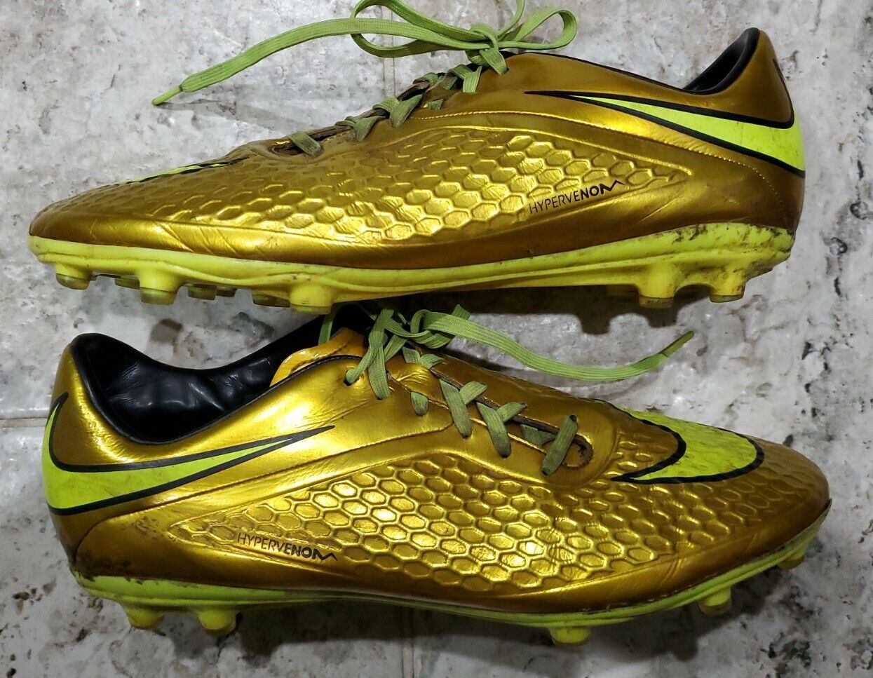 Pavimentación Bienes Confundir ULTRA RARE 2014 NIKE HYPERVENOM PHELON NEYMAR GOLD CLEATS 677585-907  MEN&#039;S US11 | eBay