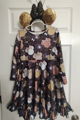 chinese dress ladies Disney Minnie Mouse French Terry Dress Polka Dots Toddler to Big Kid main image 1