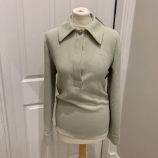 OFF-WHITE c/o VIRGIL ABLOH Crepe Top Blouse IT40 US4 UK8 S Cut-Out Logo