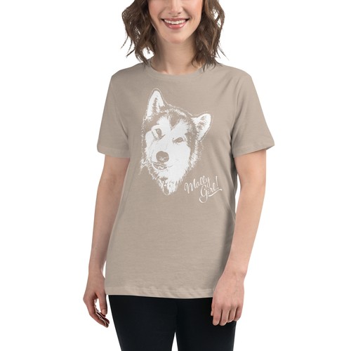 Mally Girl (Alaskan Malamute) Women's Relaxed T-Shirt - Picture 5 of 7