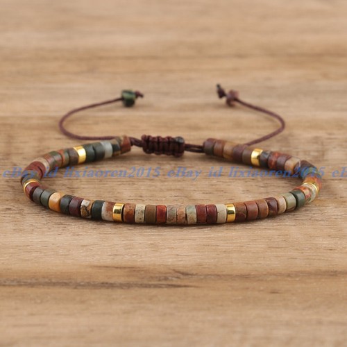 Natural Crystal Stone Bracelet Gemstone Beaded Dainty Healing Bracelet Handmade - Picture 6 of 59